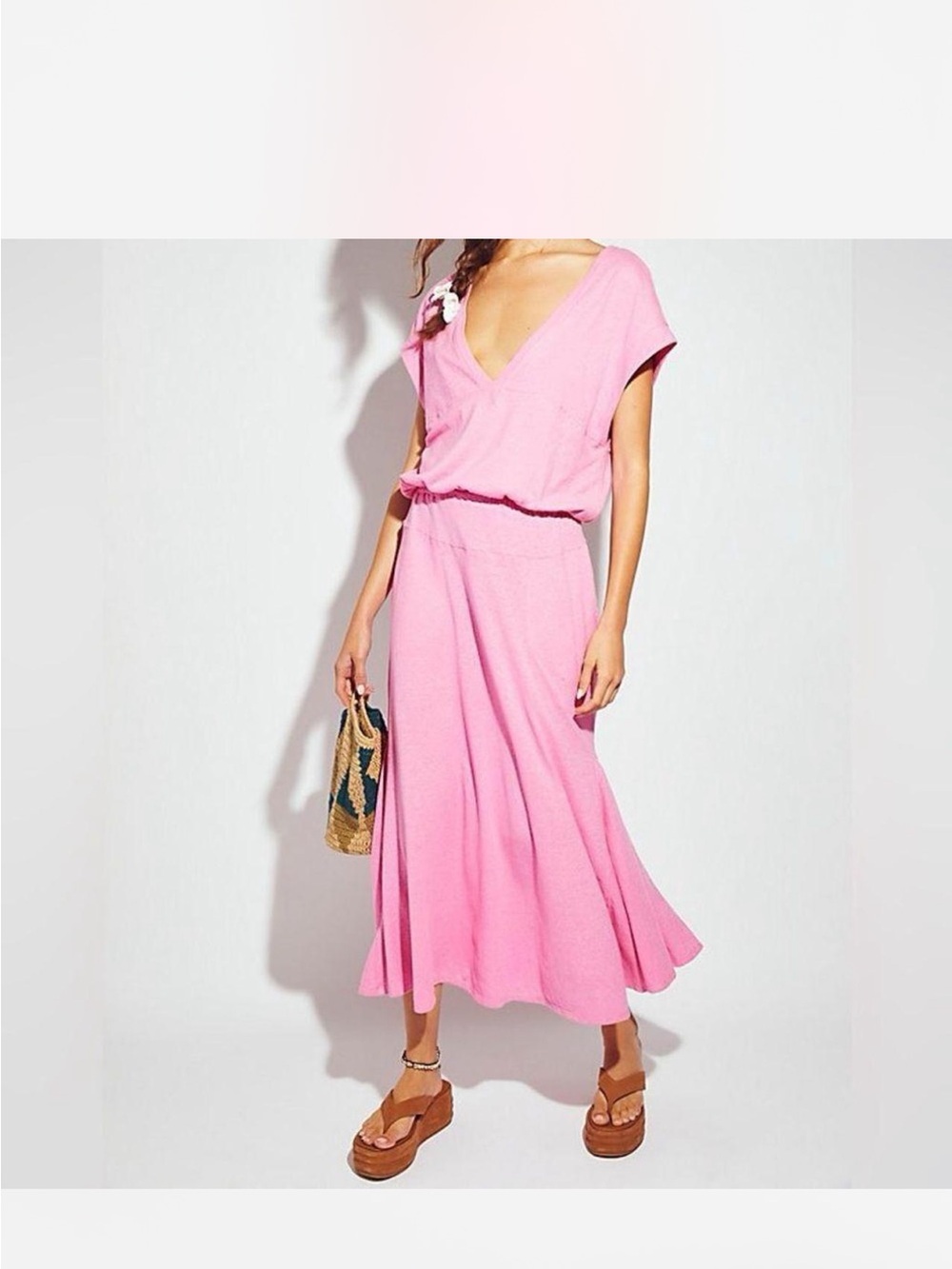 Free People Beach Marlow Midi Dress in Rose Bloom